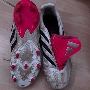 Adidas Kids Soccer Cleats - White and Pink
